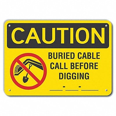 Rflctv Buried Cable Caut Sign 10x14in