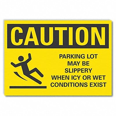 Slippery Caution Rflct Label 10inx14in