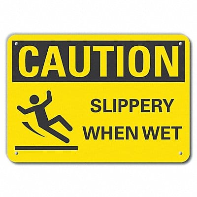 Rflctv Slippery Floor Caut Sign 10x14in