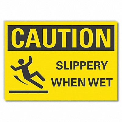 Slippery Floor Caution RflctvLbl 3.5x5in