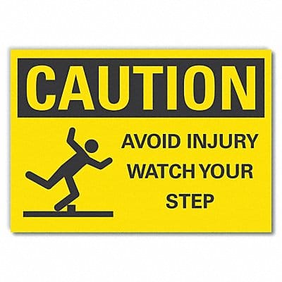 Steps Caution Rflctv Label 7inx10in