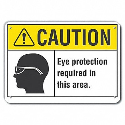 Rflct Eye Caution Sign 10x14in Alum