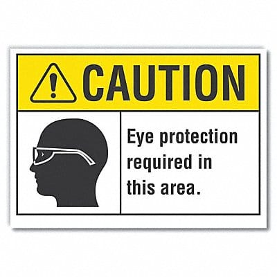 Eye Caution Rflct Label 5 in x 7 in