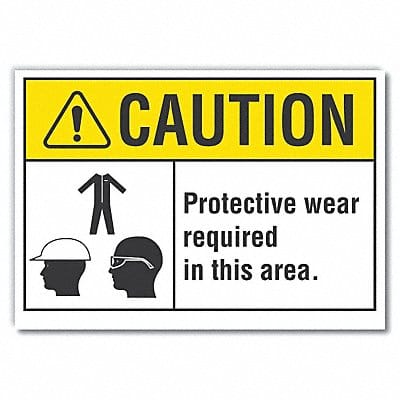 PPE Caution Rflct Label 7 in x 10 in