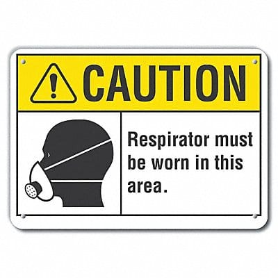 Caution Sign 7 in x 10 in Aluminum