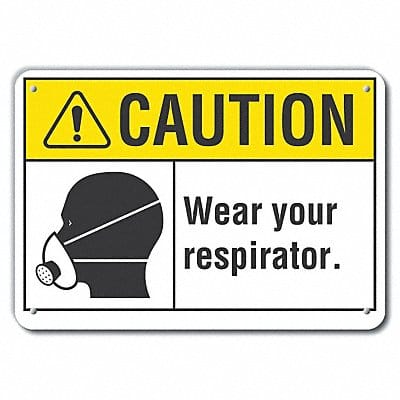 Rflct Respirator Rqrd Caut Sign 7x10in