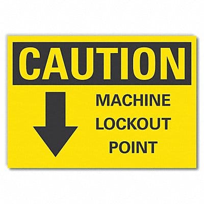 Lockout Tagout Caution RflctvLbl 3.5x5in