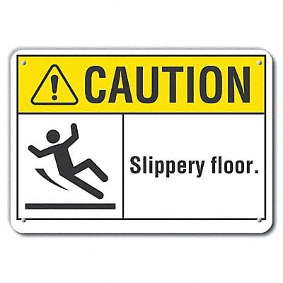 Rflct Slippery Floor Caut Sign 10x14in