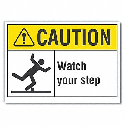 Steps Caution Rflctv Label 3.5inx5in