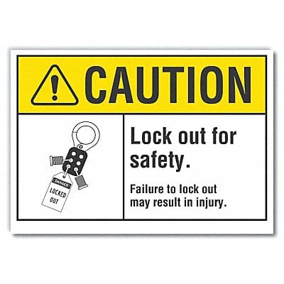 Lockout Tagout Caution Rflctv Labl 5x7in