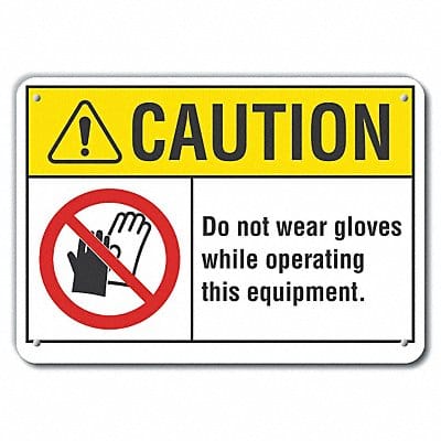 Rflct Hand Caution Sign 7x10in Alum