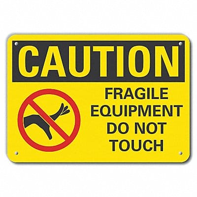 Caution Sign 7 in x 10 in Aluminum