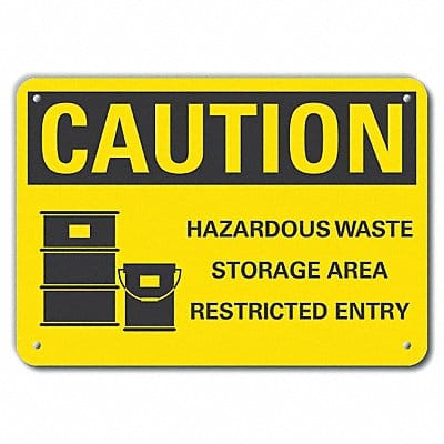 Rflct Hzrdous Waste Caution Sign 7x10in