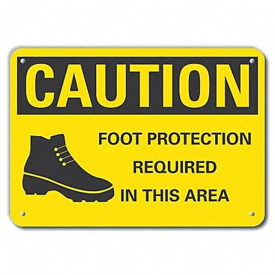 Caution Sign 7 in x 10 in Aluminum