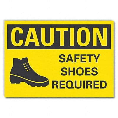 Foot Caution Rflct Label 7 in x 10 in