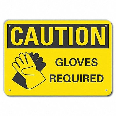 Rflctv Hand Caution Sign 10inx14in Alum