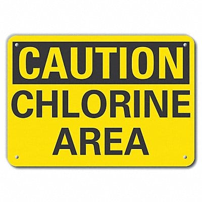 Rflct Chlorine Caution Sign 10x14in Alum