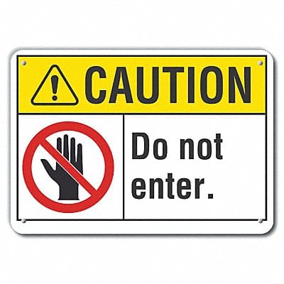 Caution Sign 7 in x 10 in Aluminum