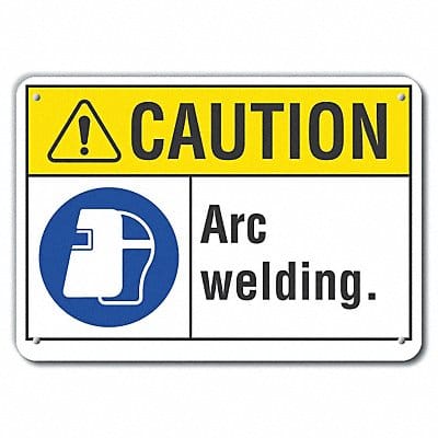 Rflctv Welding Caution Sign 10x14in Alum