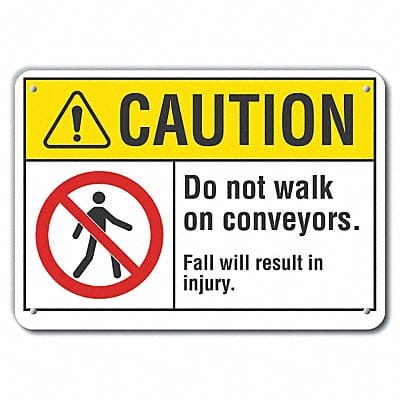 Caution Sign 7 in x 10 in Aluminum