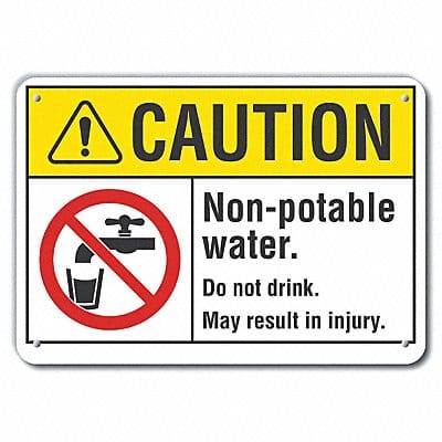 Caution Sign 7 in x 10 in Aluminum