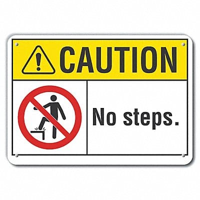 Rflct Steps Caution Sign 10x14in Alum