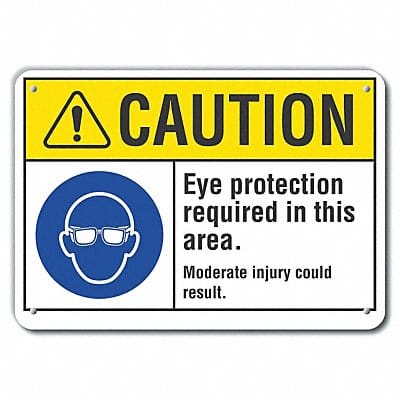 Rflct Eye Caution Sign 10x14in Alum