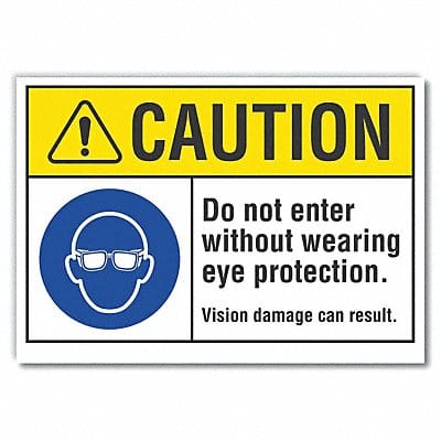 Eye Caution Rflct Label 10 in x 14 in