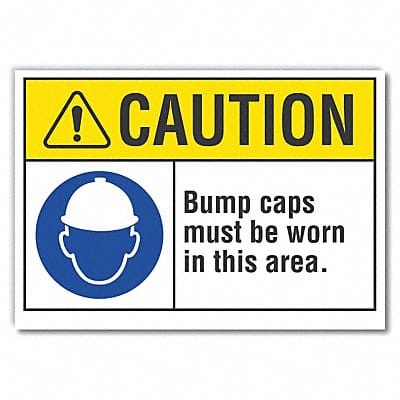 Hard Hat Caution Rflct Label 7inx10in