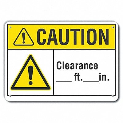 Caution Sign 7 in x 10 in Aluminum