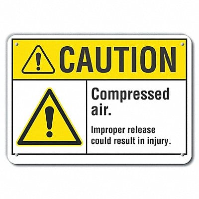 Rflct Compressed Air Caution Sign 7x10in