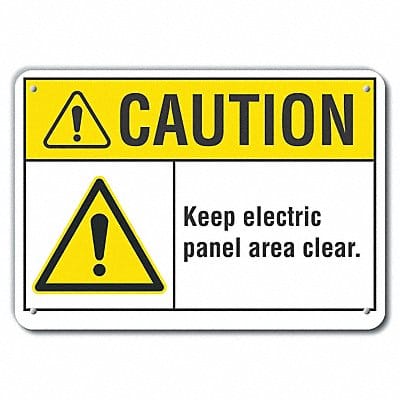 Rflct Elec Panel Caut Sign 10x14in Alum