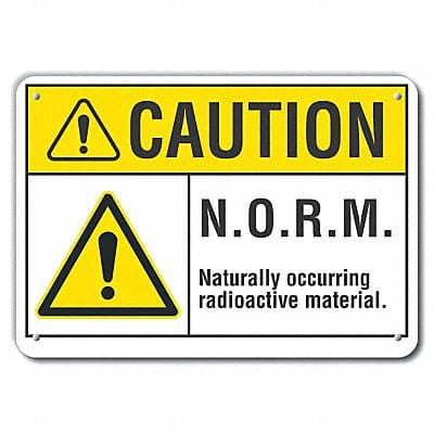 Rflct Radioactive Caution Sign 7x10in