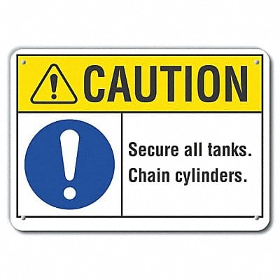 Rflct Cyl Handling Caution Sign 7x10in