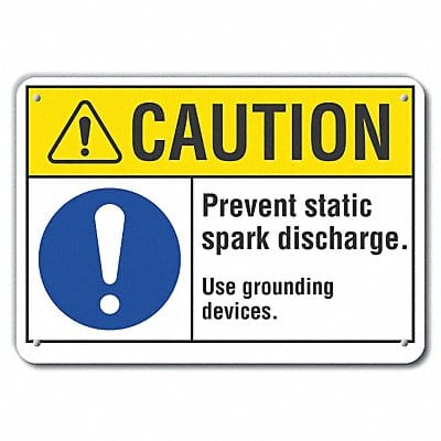 Rflct Grounding Caution Sign 7x10in Alum