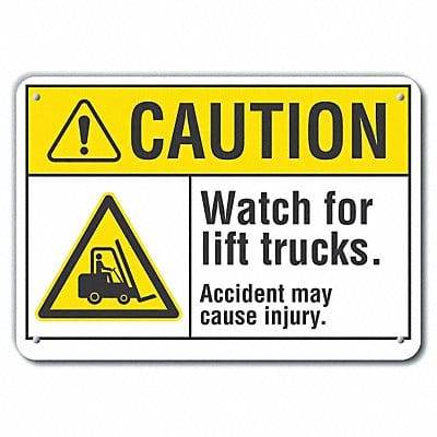 Caution Sign 7 in x 10 in Aluminum