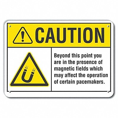 Caution Sign 7 in x 10 in Aluminum