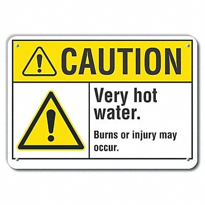 Rflctv Hot Caution Sign 10x14in Aluminum