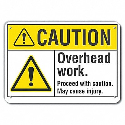 Rflctv Overhead Hazard Caut Sign 10x14in