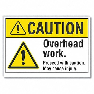 Overhead Hazard Caution Rflctv Lbl 5x7in