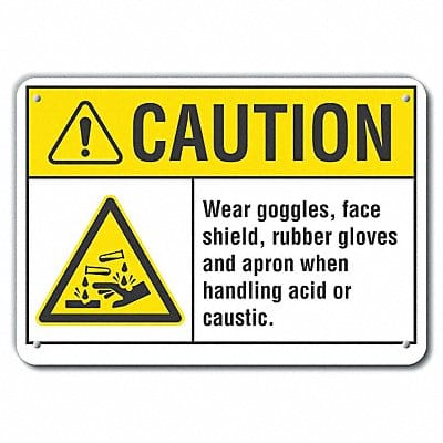 Rflct Eye Hand Caution Sign 7x10in Alum