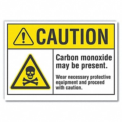 Carbon Monoxide Caut RflctvLbl 3.5x5in