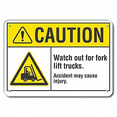 Caution Sign 7 in x 10 in Aluminum