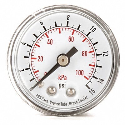 D1335 Pressure Gauge 0 to 15 psi 0 to 100 kPa