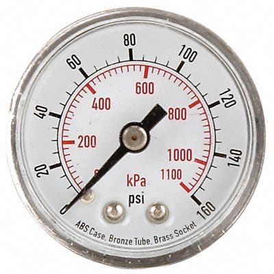 D1335 Pressure Gauge 0to160 psi 0to1100 kPa