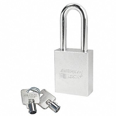 Keyed Padlock 3/4 in Rectangle Silver