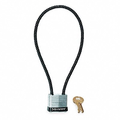 Keyed Padlock Rectangle Black Silver