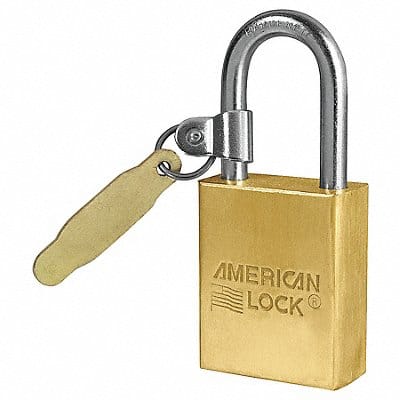 Keyed Padlock 3/4 in Rectangle Gold