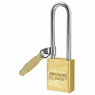 Keyed Padlock 3/4 in Rectangle Gold