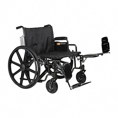 Wheelchair 500 lb 24 In Seat Silver/Navy